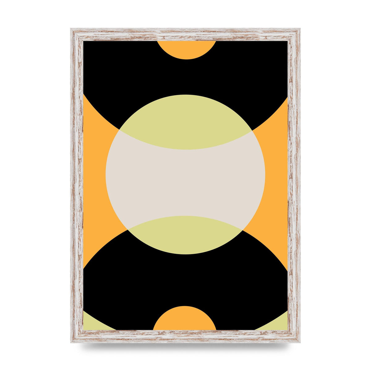 Graphic Arch Yellow Seven Wall Art - A3 framed