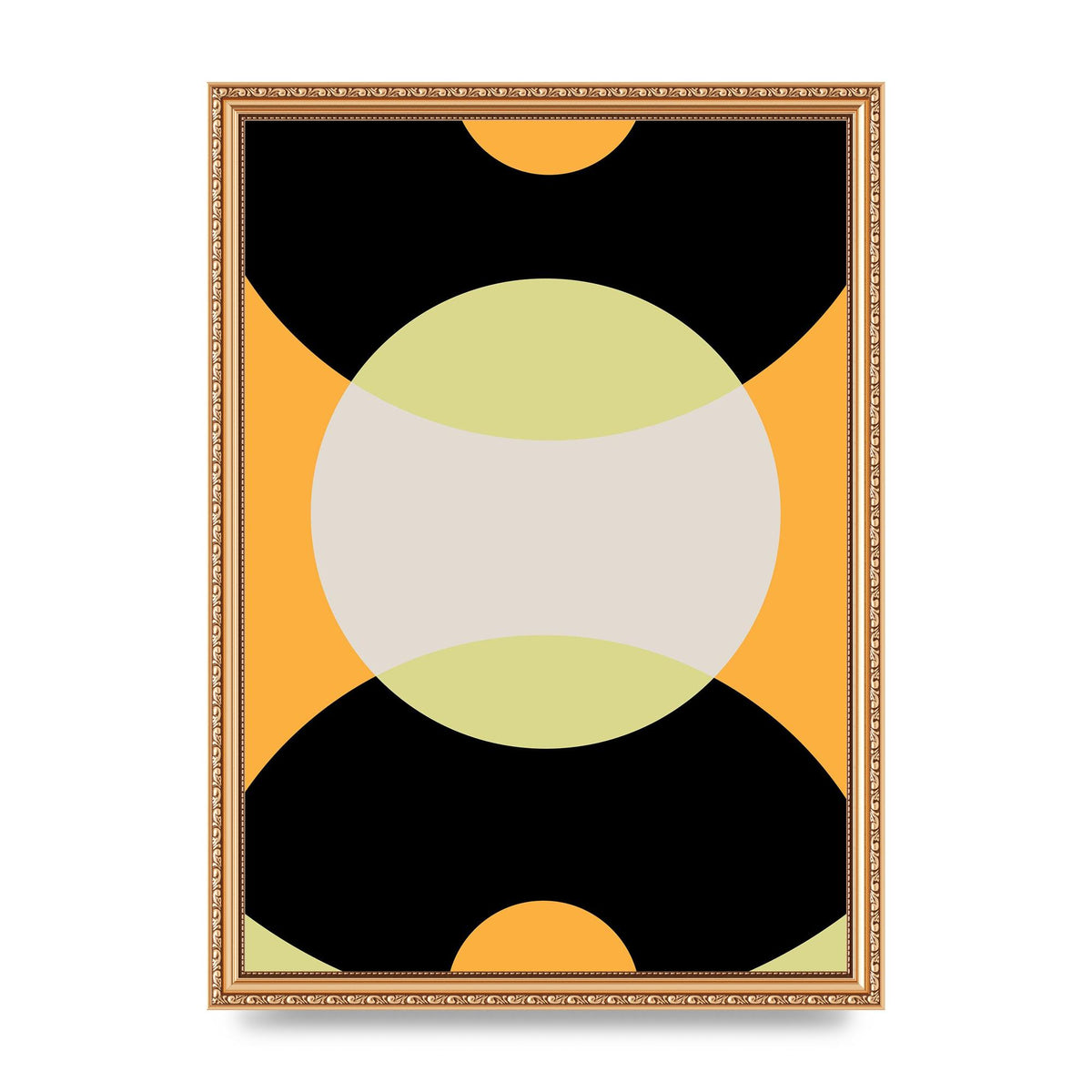Graphic Arch Yellow Seven Wall Art - A3 framed