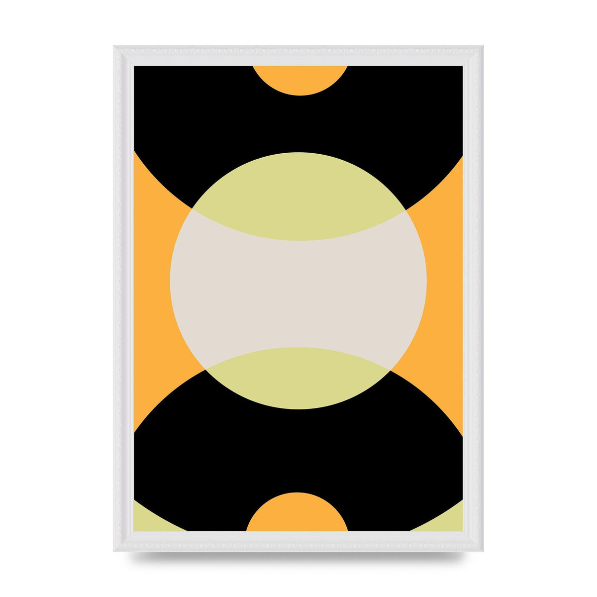 Graphic Arch Yellow Seven Wall Art - A3 framed