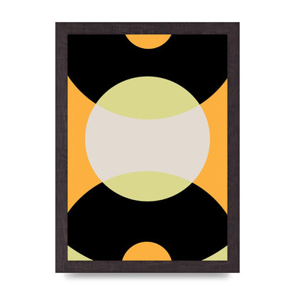 Graphic Arch Yellow Seven Wall Art - A4 framed