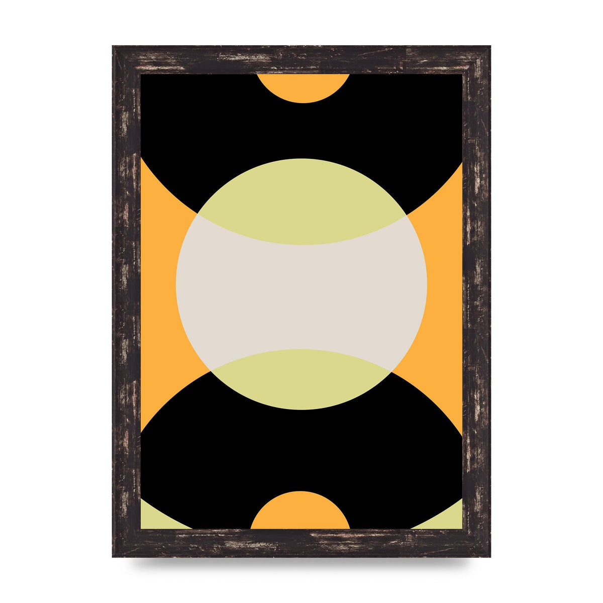 Graphic Arch Yellow Seven Wall Art - A4 framed