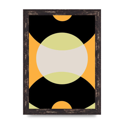 Graphic Arch Yellow Seven Wall Art - A4 framed