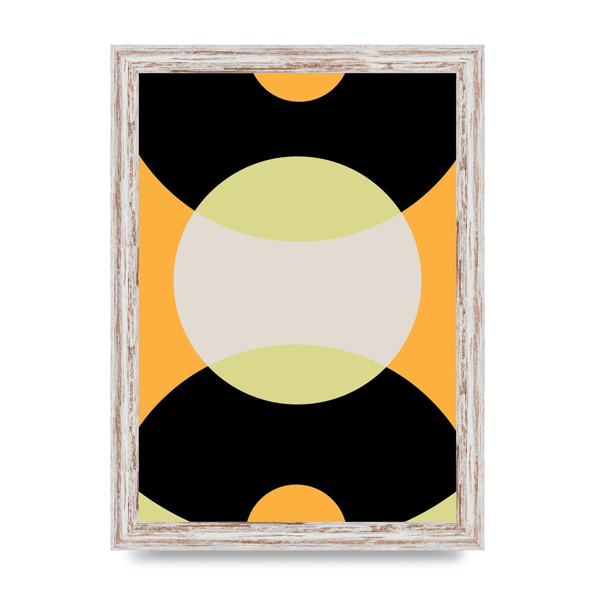 Graphic Arch Yellow Seven Wall Art - A4 framed
