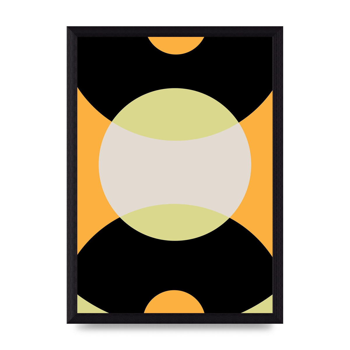 Graphic Arch Yellow Seven Wall Art - A4 framed