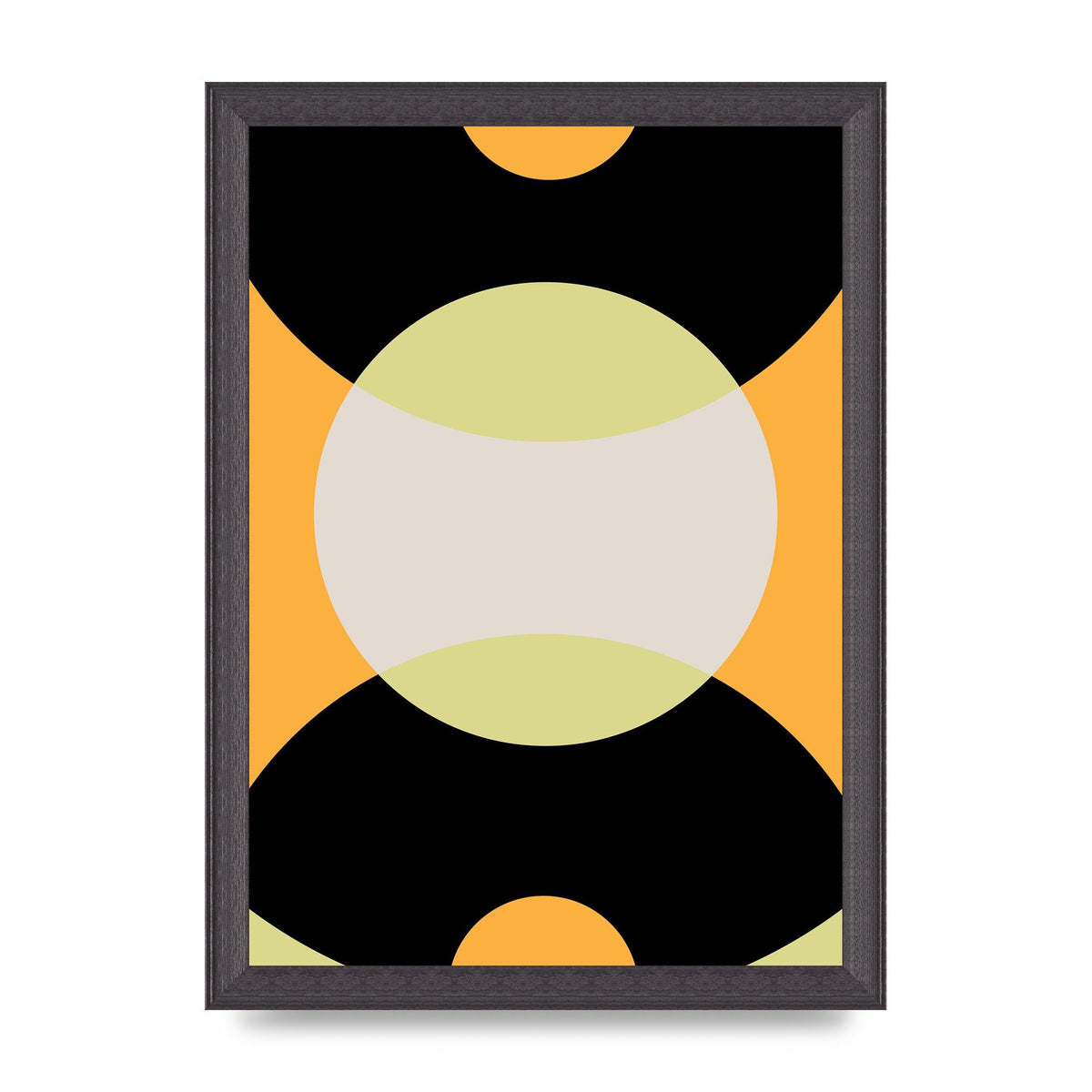 Graphic Arch Yellow Seven Wall Art - A4 framed