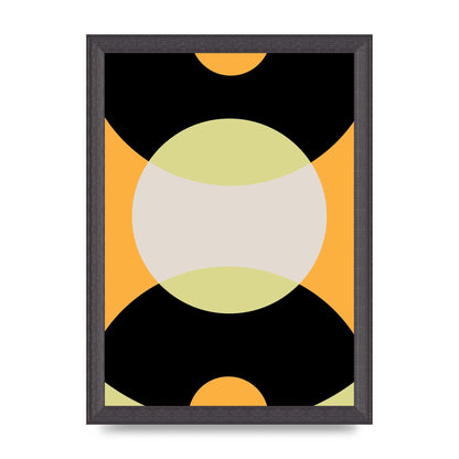 Graphic Arch Yellow Seven Wall Art - A4 framed