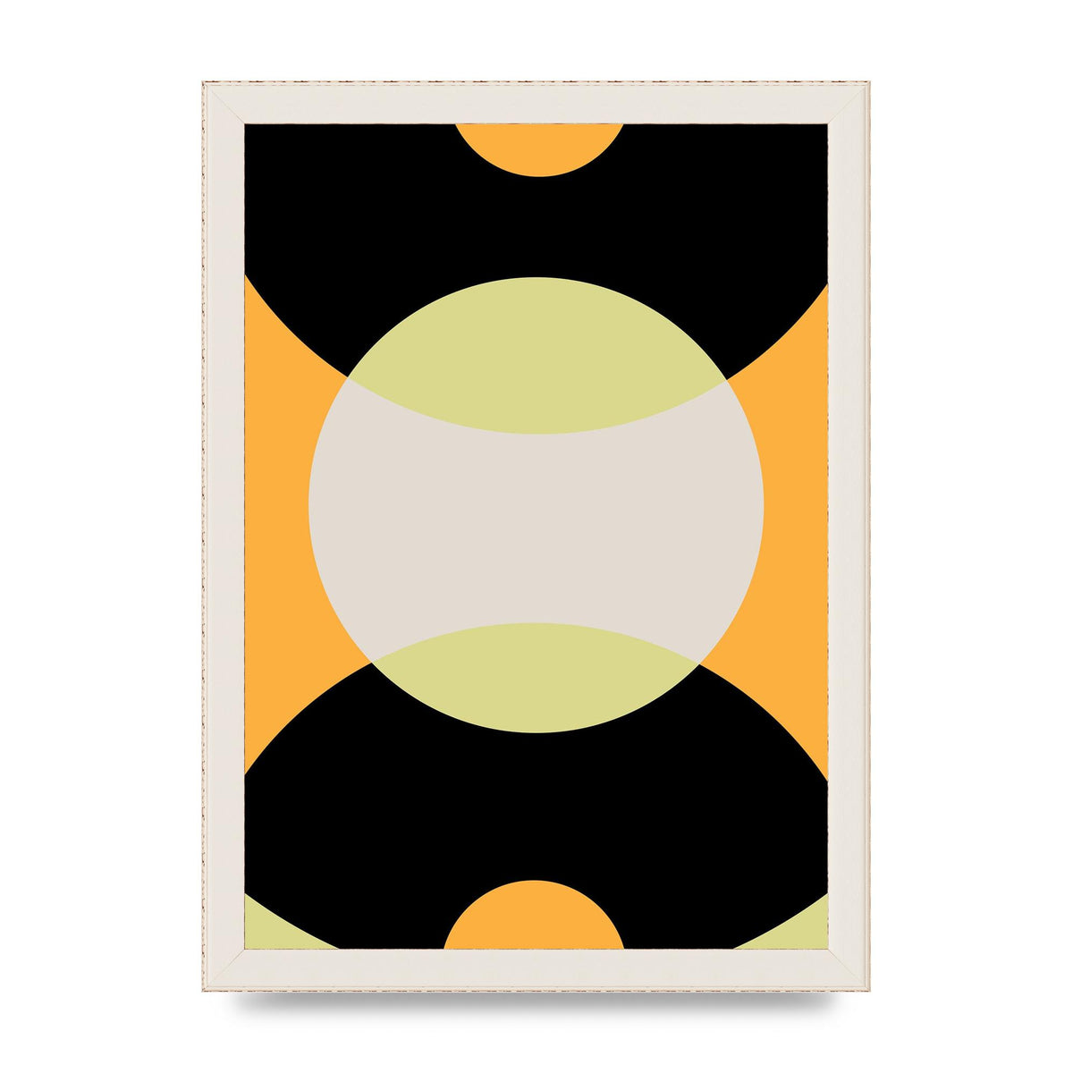 Graphic Arch Yellow Seven Wall Art - A4 framed