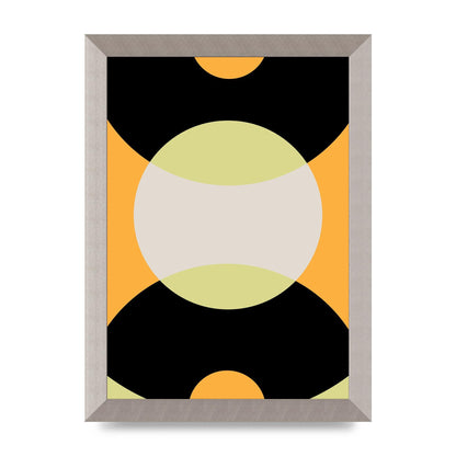 Graphic Arch Yellow Seven Wall Art - A4 framed