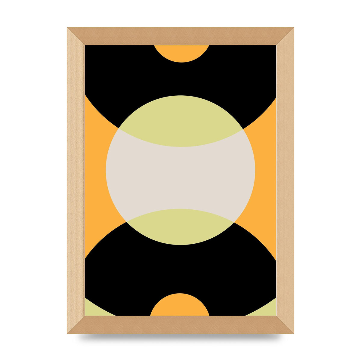 Graphic Arch Yellow Seven Wall Art - A4 framed