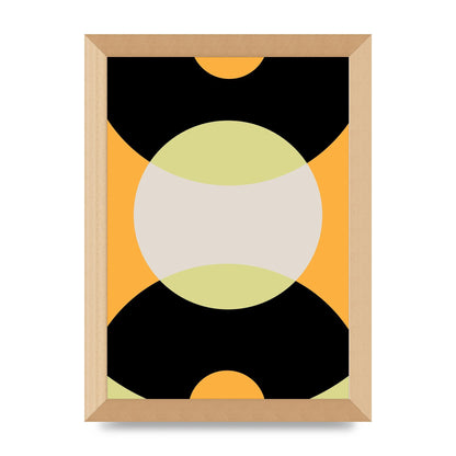 Graphic Arch Yellow Seven Wall Art - A4 framed