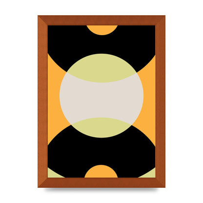 Graphic Arch Yellow Seven Wall Art - A4 framed