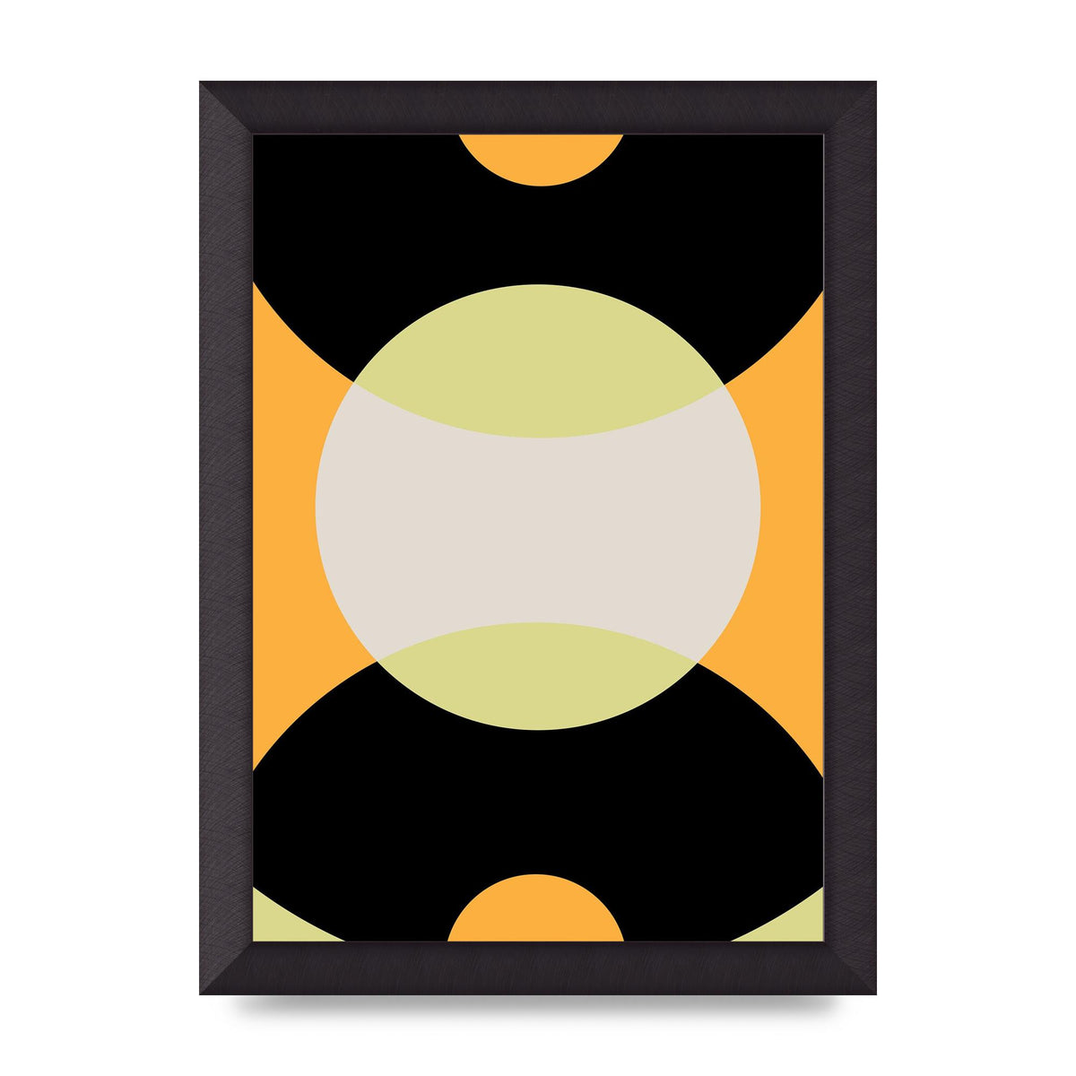 Graphic Arch Yellow Seven Wall Art - A4 framed