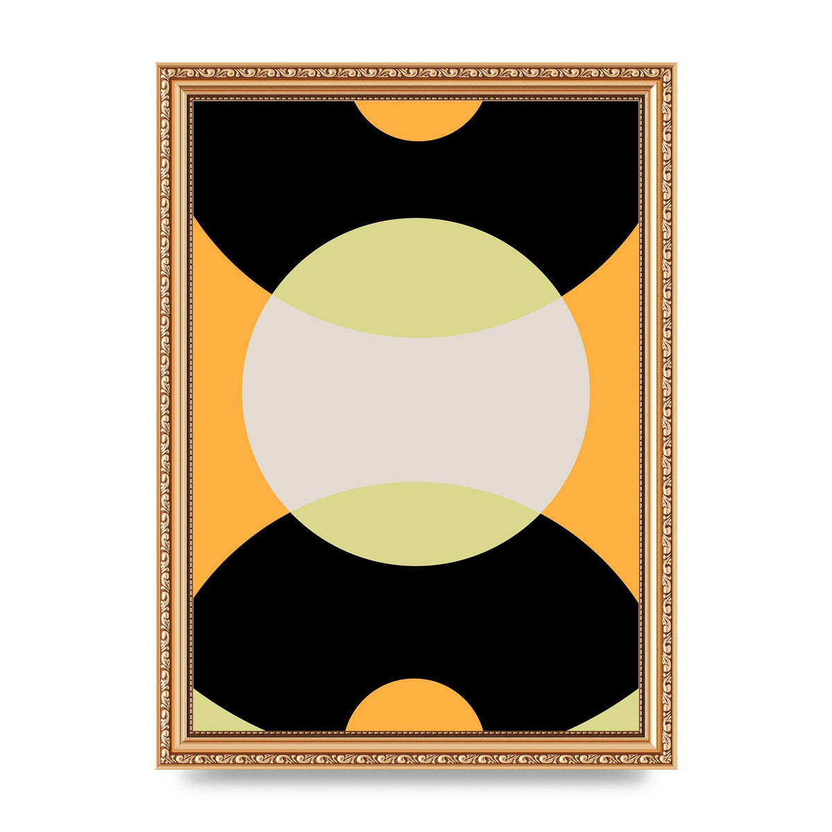 Graphic Arch Yellow Seven Wall Art - A4 framed