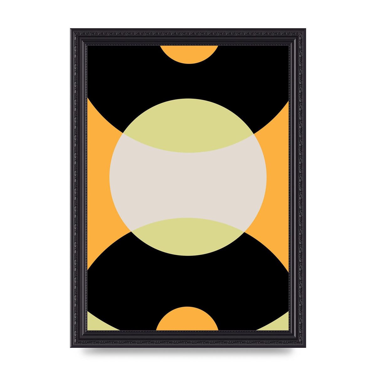 Graphic Arch Yellow Seven Wall Art - A4 framed