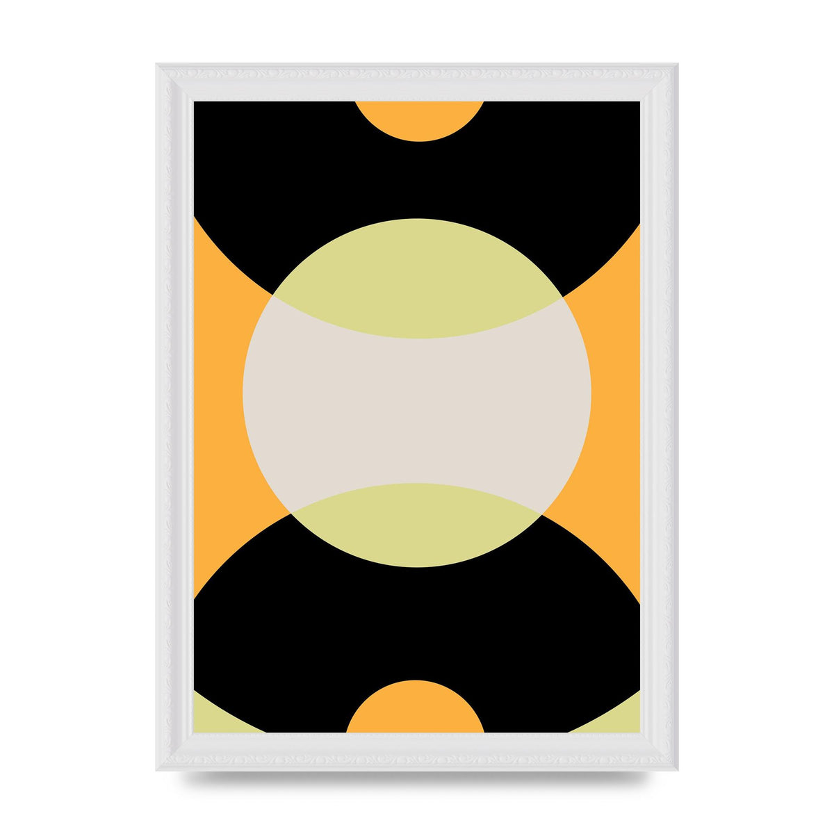 Graphic Arch Yellow Seven Wall Art - A4 framed