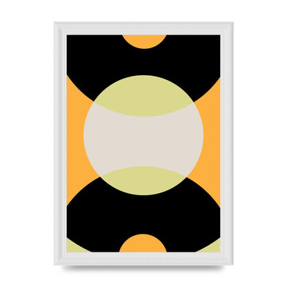 Graphic Arch Yellow Seven Wall Art - A4 framed