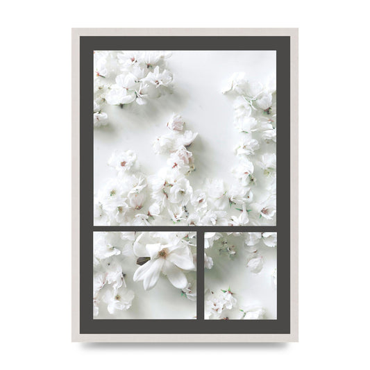Grey Flower Wall Art - A2 framed