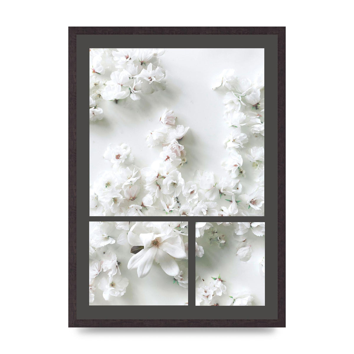 Grey Flower Wall Art - A2 framed