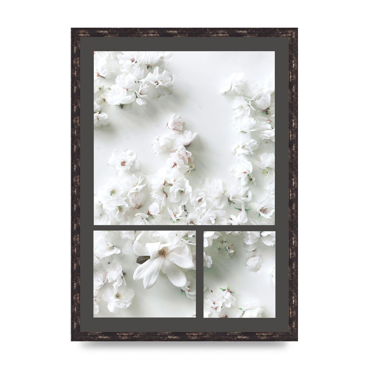 Grey Flower Wall Art - A2 framed