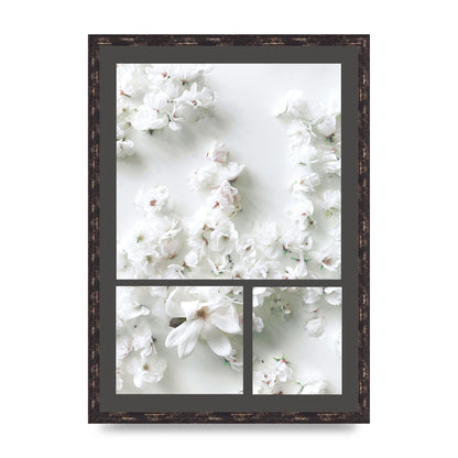 Grey Flower Wall Art - A2 framed