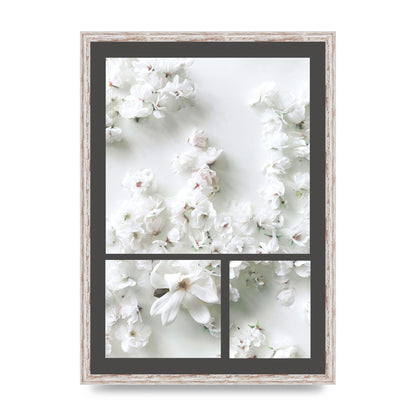 Grey Flower Wall Art - A2 framed
