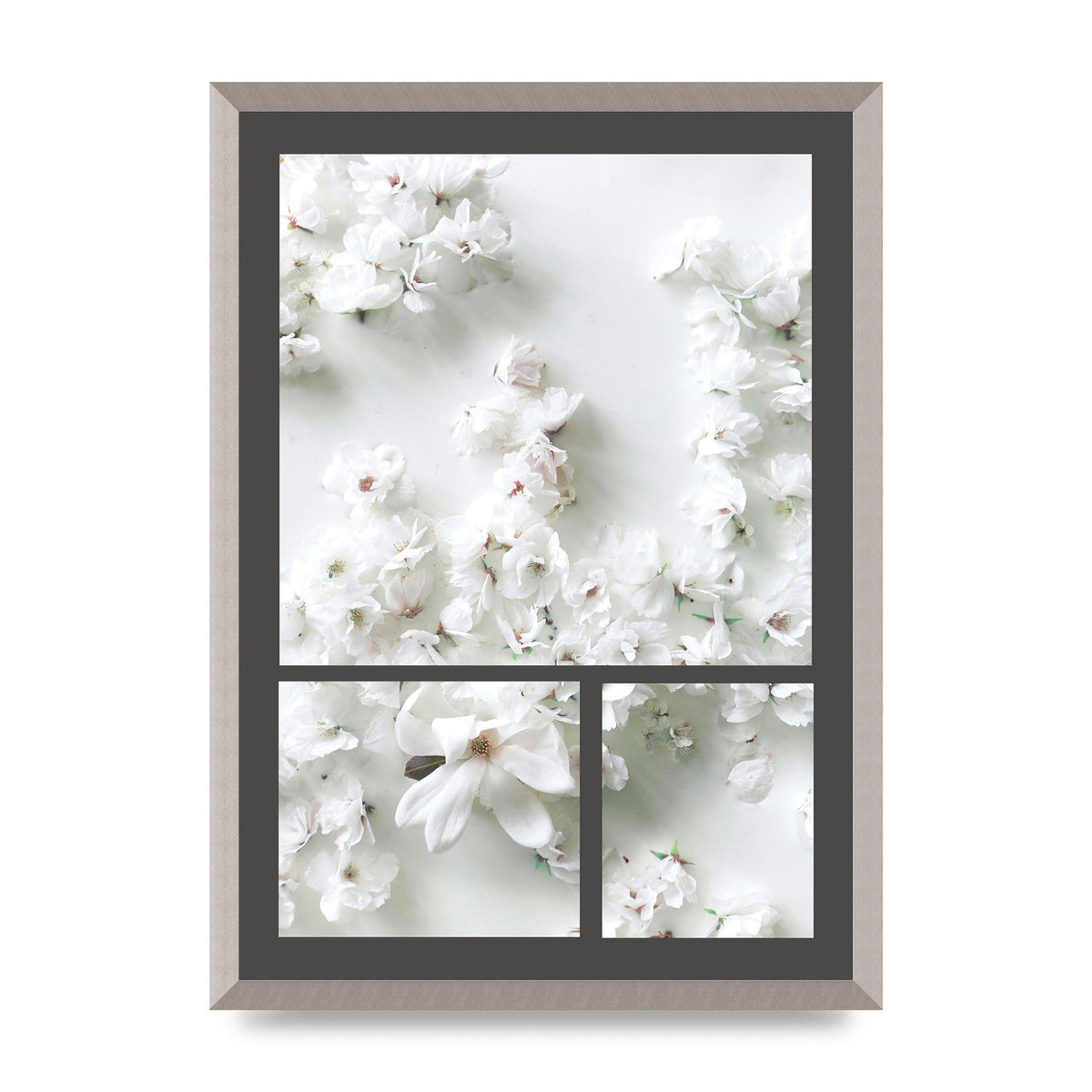 Grey Flower Wall Art - A2 framed