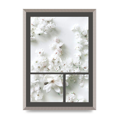 Grey Flower Wall Art - A2 framed