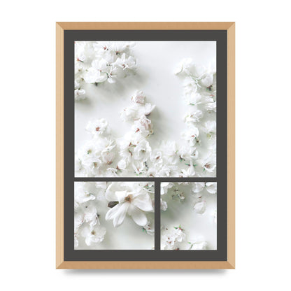 Grey Flower Wall Art - A2 framed