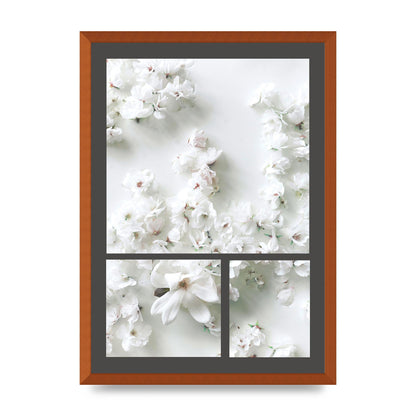 Grey Flower Wall Art - A2 framed