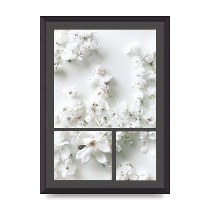 Grey Flower Wall Art - A2 framed
