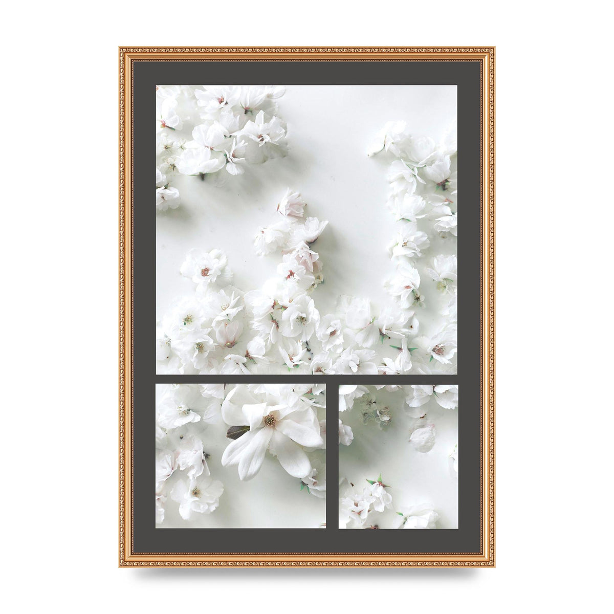 Grey Flower Wall Art - A2 framed