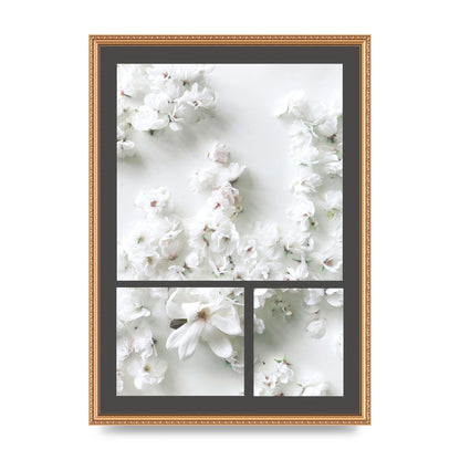 Grey Flower Wall Art - A2 framed