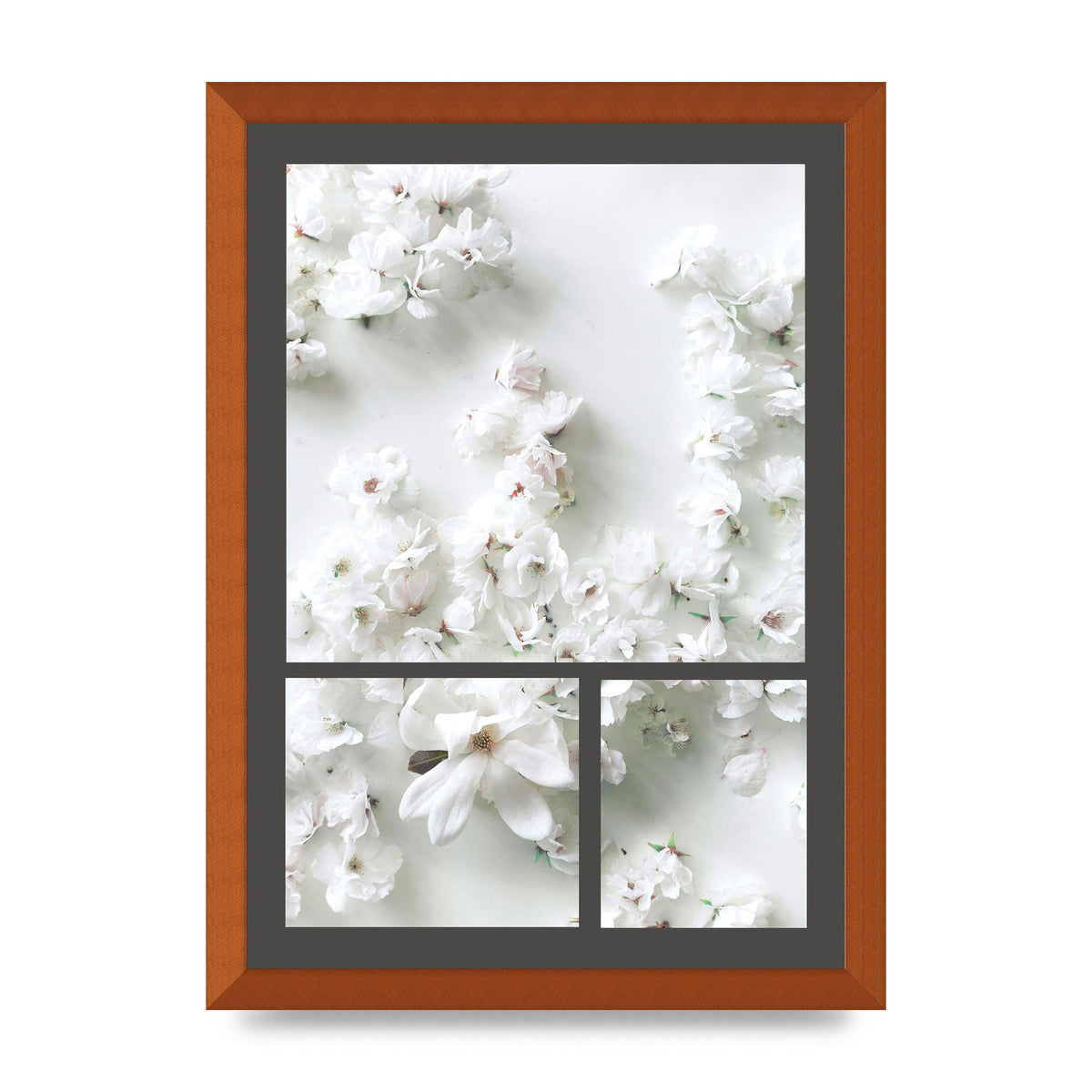 Grey Flower Wall Art - A3 framed