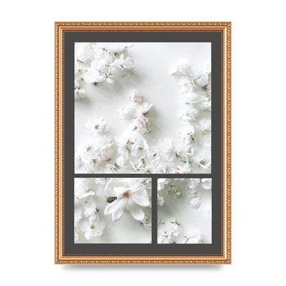 Grey Flower Wall Art - A3 framed