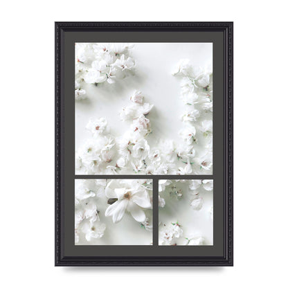 Grey Flower Wall Art - A3 framed