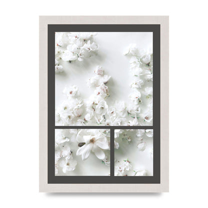 Grey Flower Wall Art - A4 framed