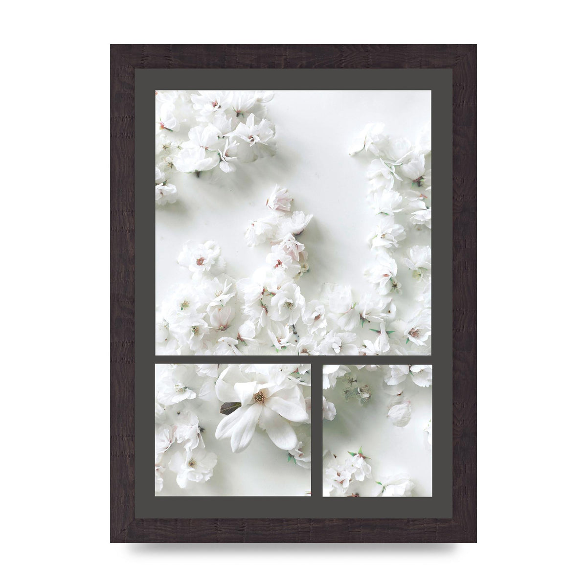 Grey Flower Wall Art - A4 framed