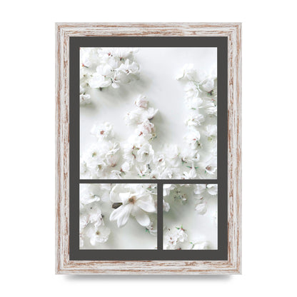 Grey Flower Wall Art - A4 framed