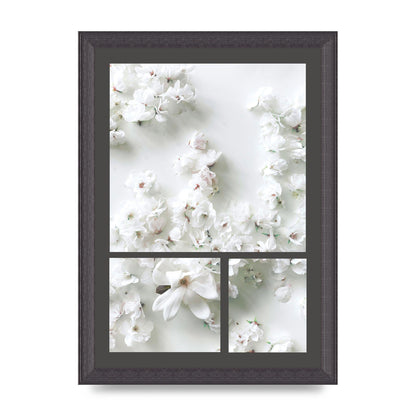 Grey Flower Wall Art - A4 framed