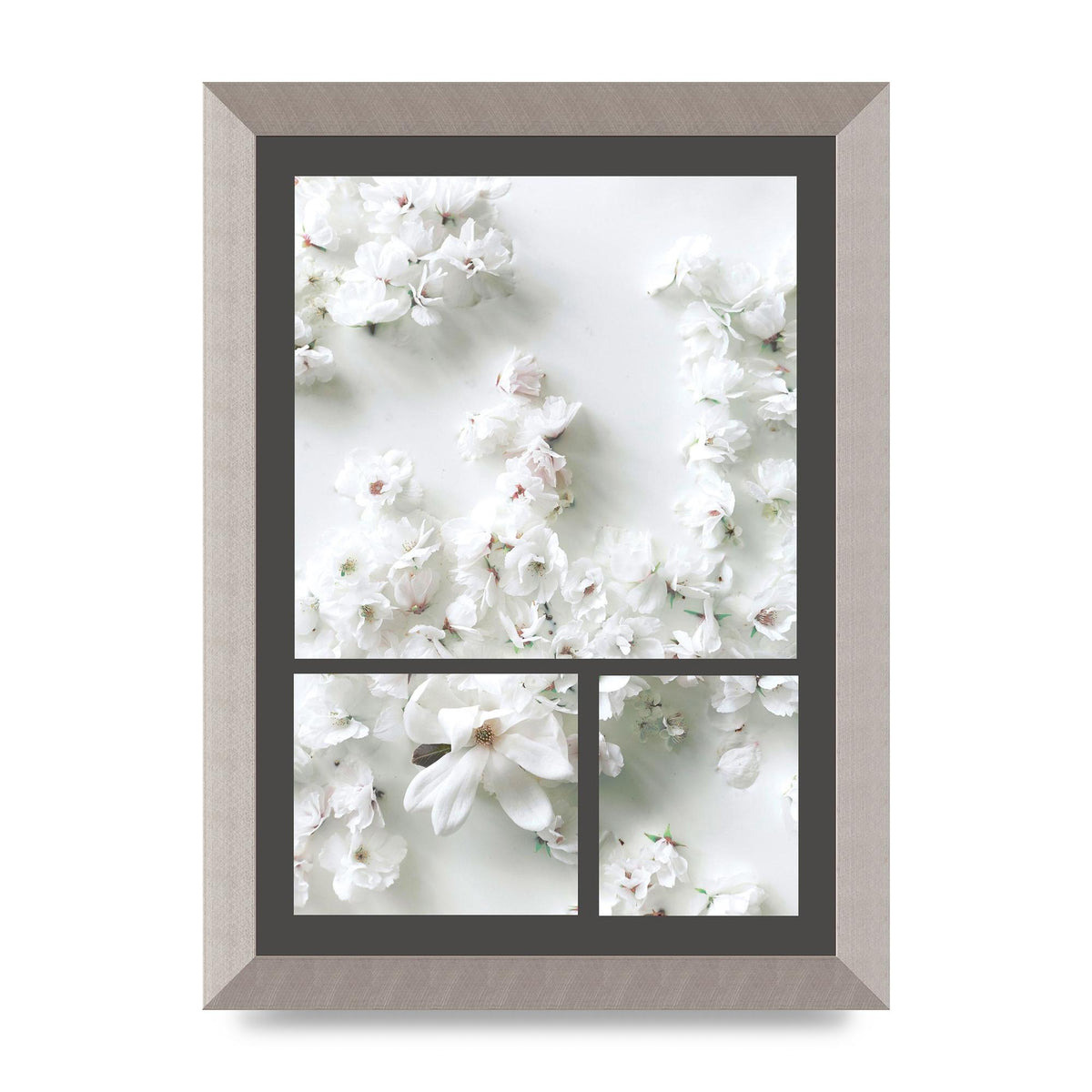 Grey Flower Wall Art - A4 framed