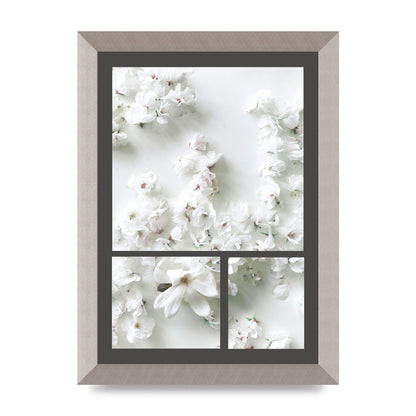 Grey Flower Wall Art - A4 framed