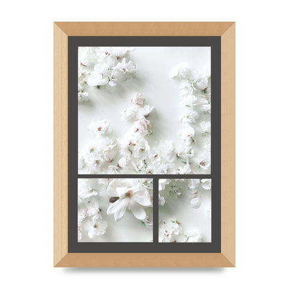 Grey Flower Wall Art - A4 framed