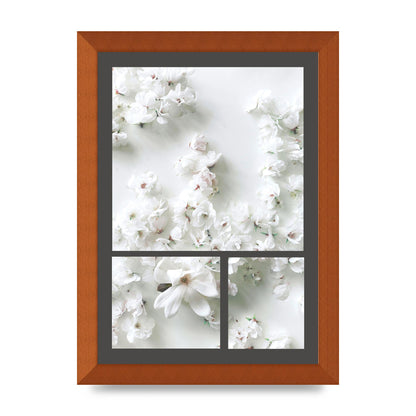 Grey Flower Wall Art - A4 framed