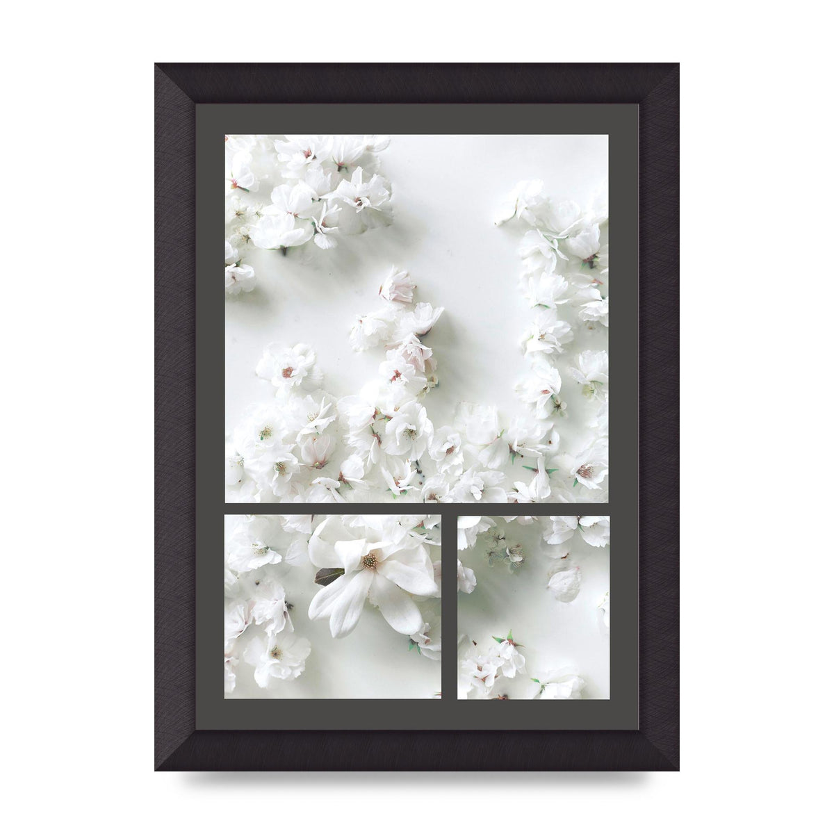 Grey Flower Wall Art - A4 framed