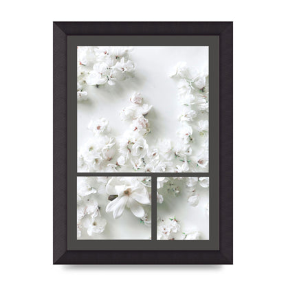Grey Flower Wall Art - A4 framed