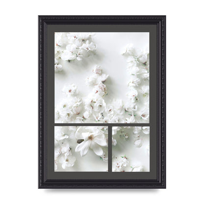 Grey Flower Wall Art - A4 framed