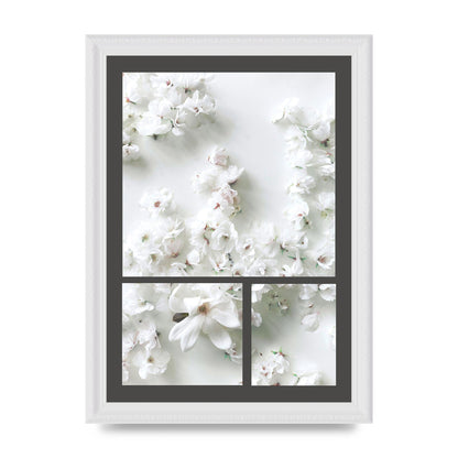 Grey Flower Wall Art - A4 framed