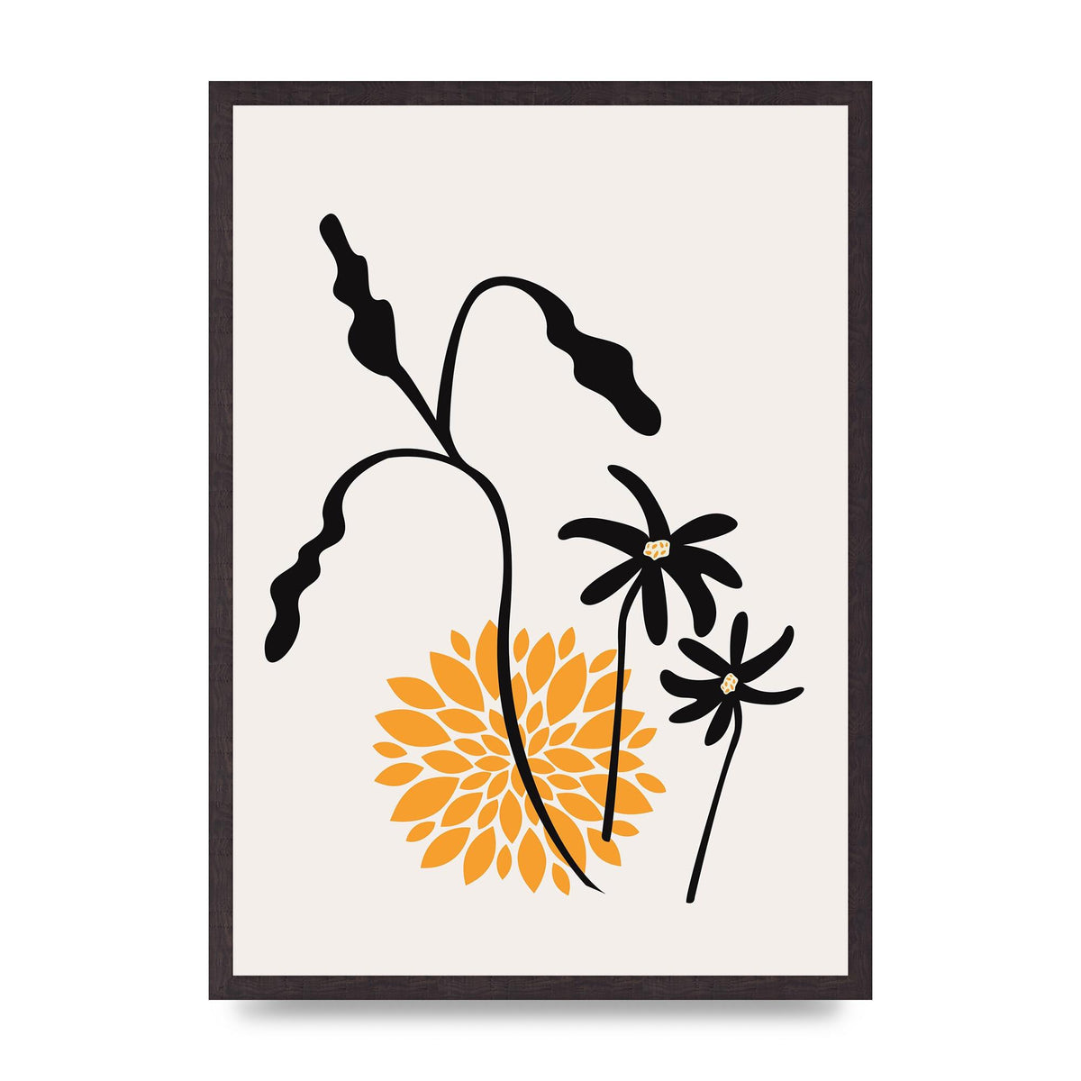 Mustard Flower Series One Printed Poster - A2 framed