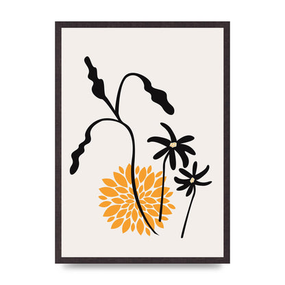 Mustard Flower Series One Printed Poster - A2 framed