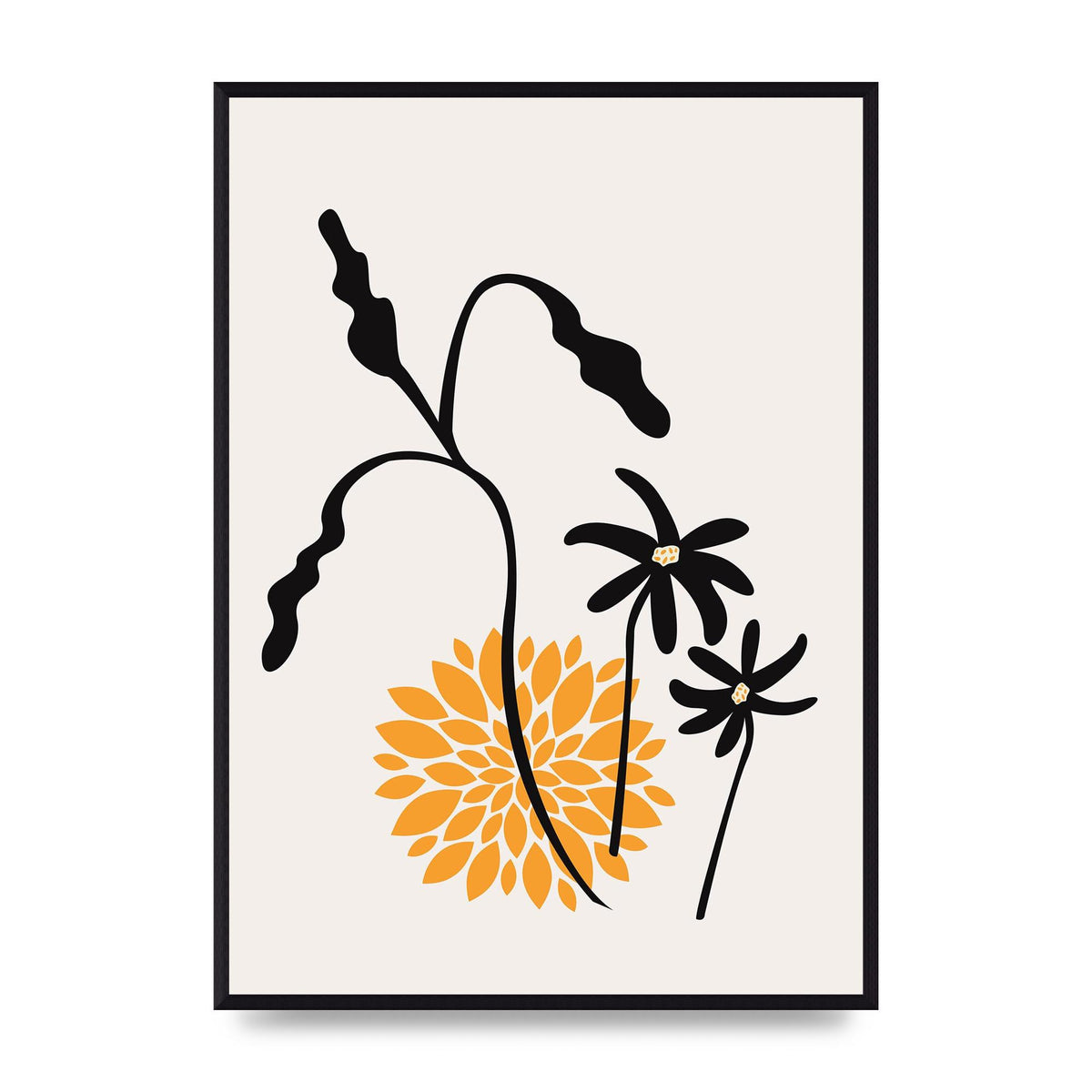 Mustard Flower Series One Printed Poster - A2 framed